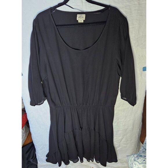 ARIAT Western Wear Layered Black Open Sleeve Dress Size XL - Picture 2 of 8